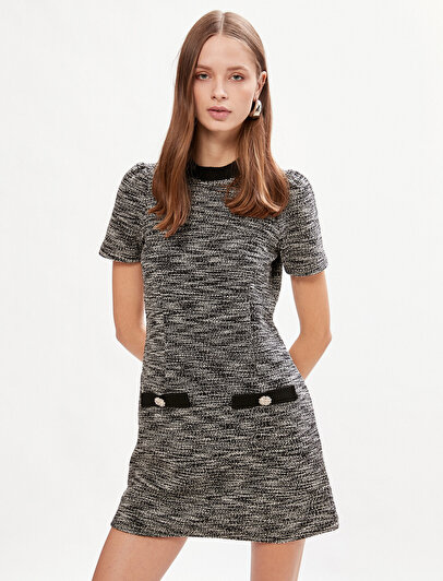 grey patterned dress