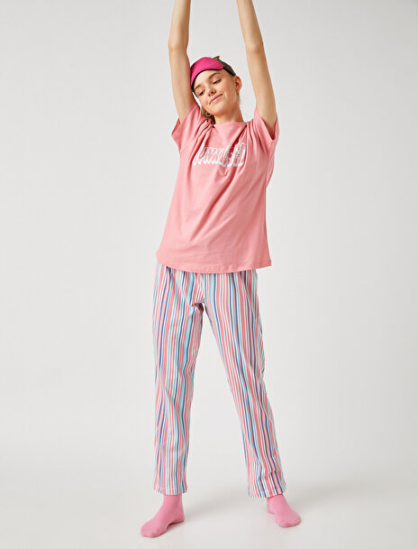 Koton Kadın Pamuklu Baskılı Örme Pijama Set