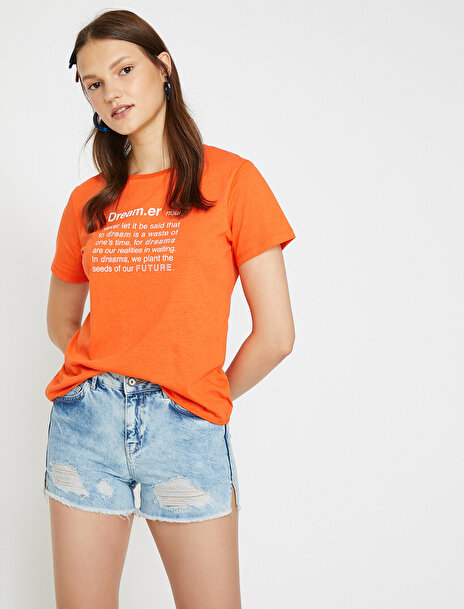 Koton Kadın Yazılı Baskılı T-Shirt