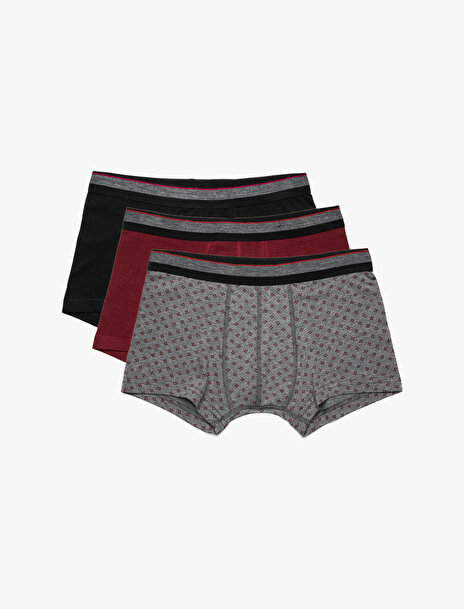 3'lü Erkek Boxer - Gri