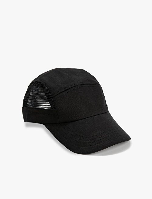 File Detaylı Şapka - Siyah
