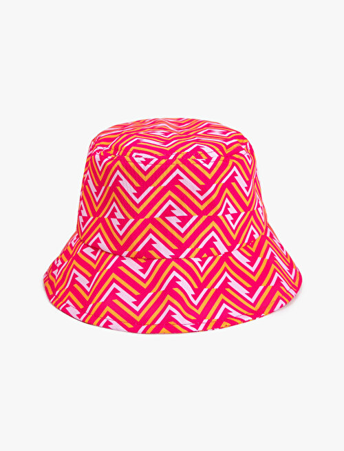 Desenli Bucket Şapka - Fuşya Koton