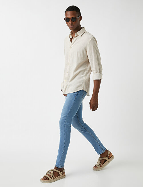 Slim Fit Kot Pantolon - Brad Jean - Mavi