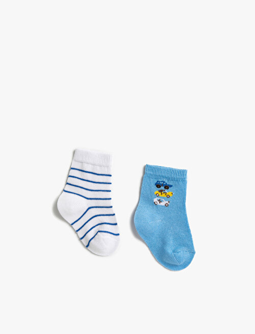 Çizgili Erkek Bebek Çorap Seti - Karma