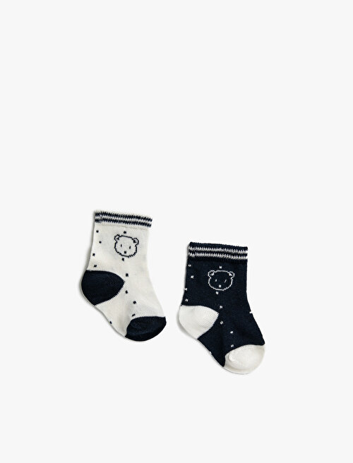 Baskılı Erkek Bebek Çorap Seti - Karma