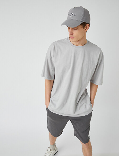 Oversize Basic Tişört - Gri