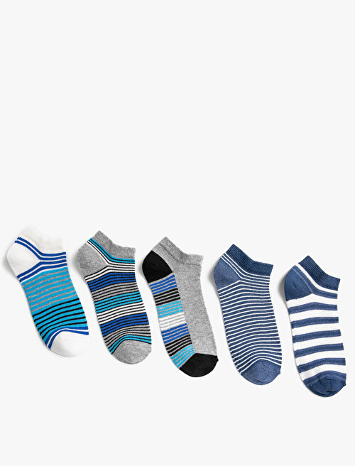 Çizgili Erkek Çocuk Çorap Seti - Mavi