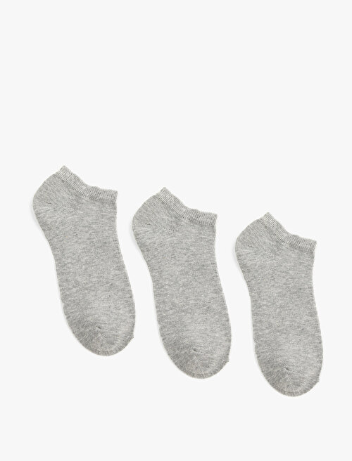 3'lü Çorap Seti - Gri Koton