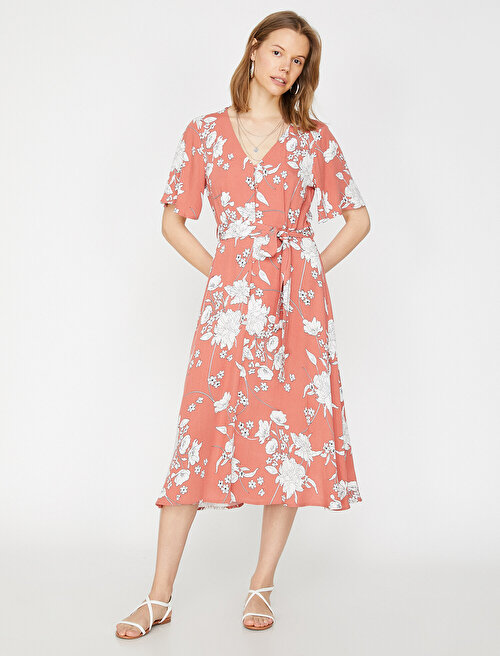 The Floral Dress - Çiçek Desenli Elbise - Pembe