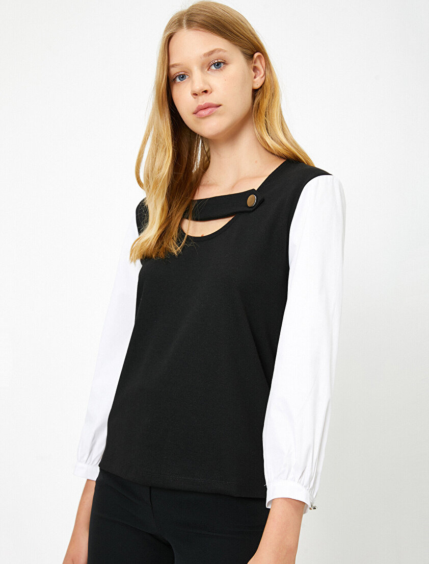 Yaka Detaylı T-Shirt