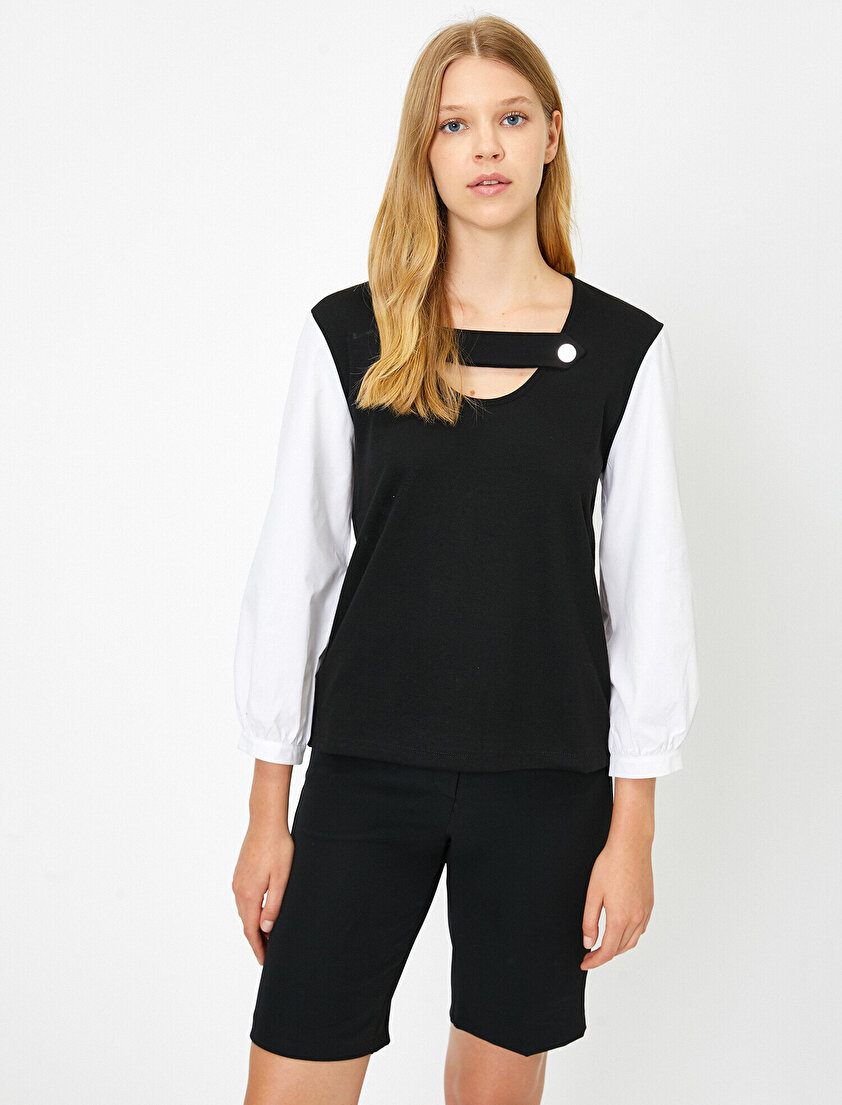 Yaka Detaylı T-Shirt