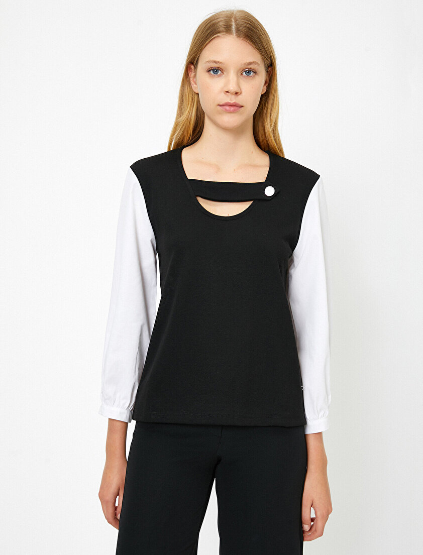 Yaka Detaylı T-Shirt