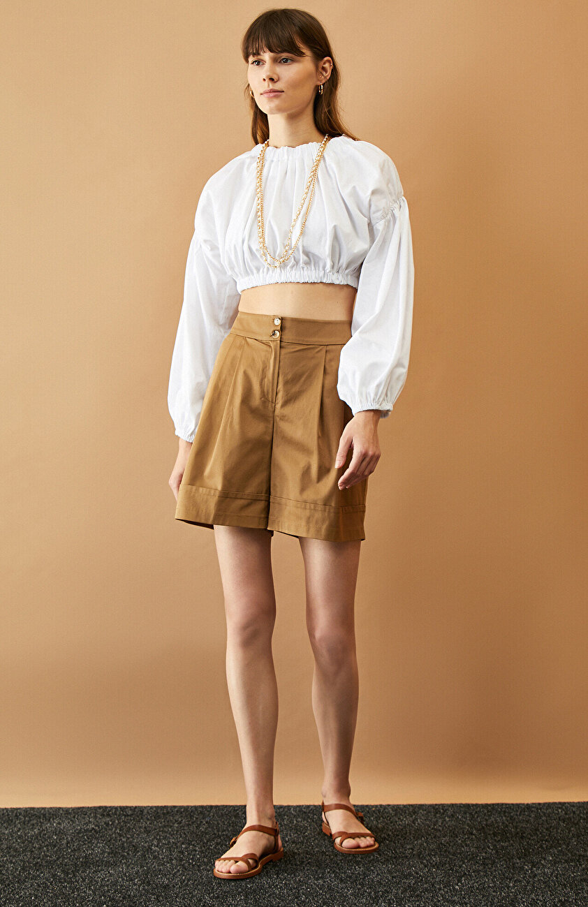 Düğme Detaylı Şort