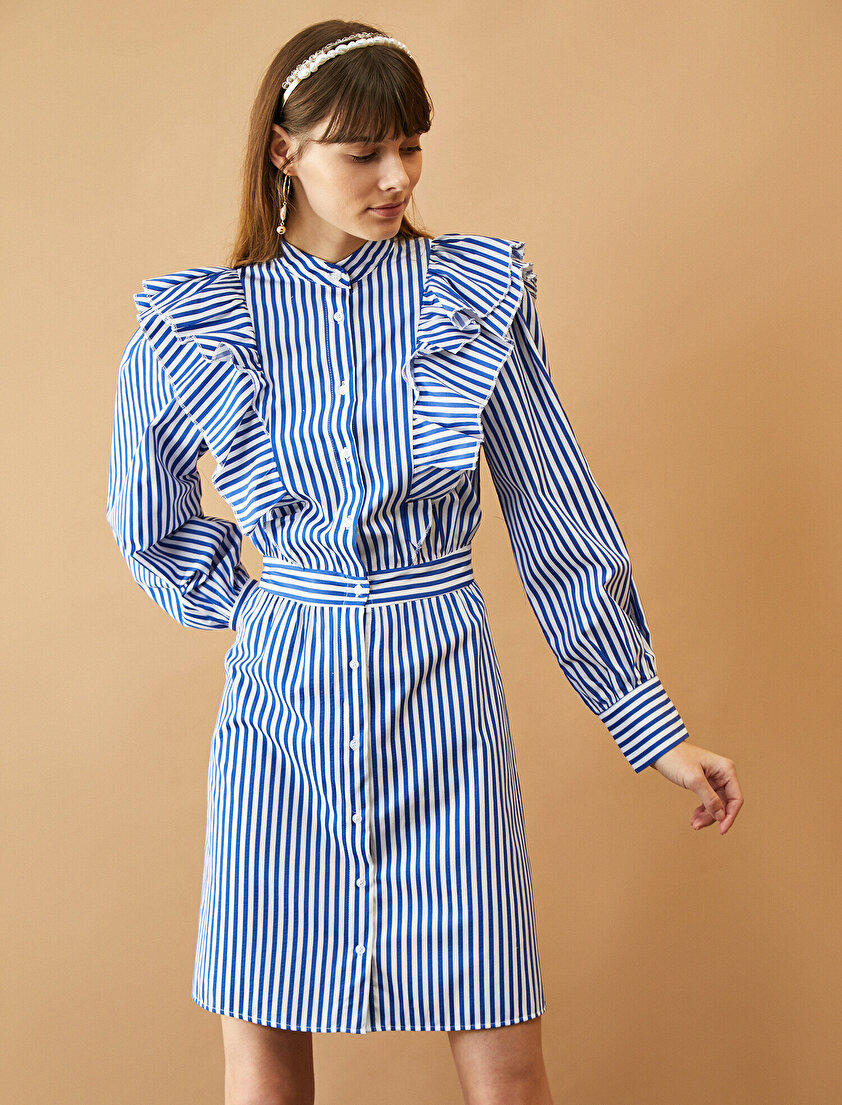 Düğme Detaylı Elbise