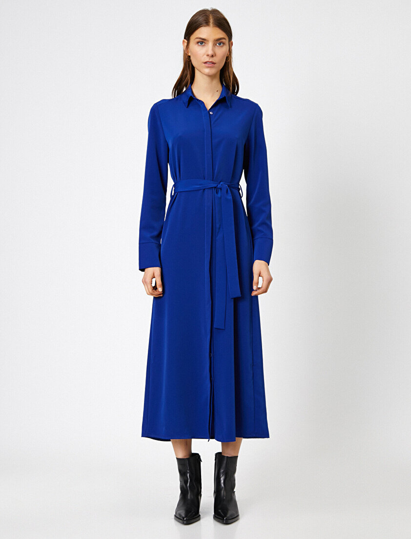 Düğme Detaylı Elbise