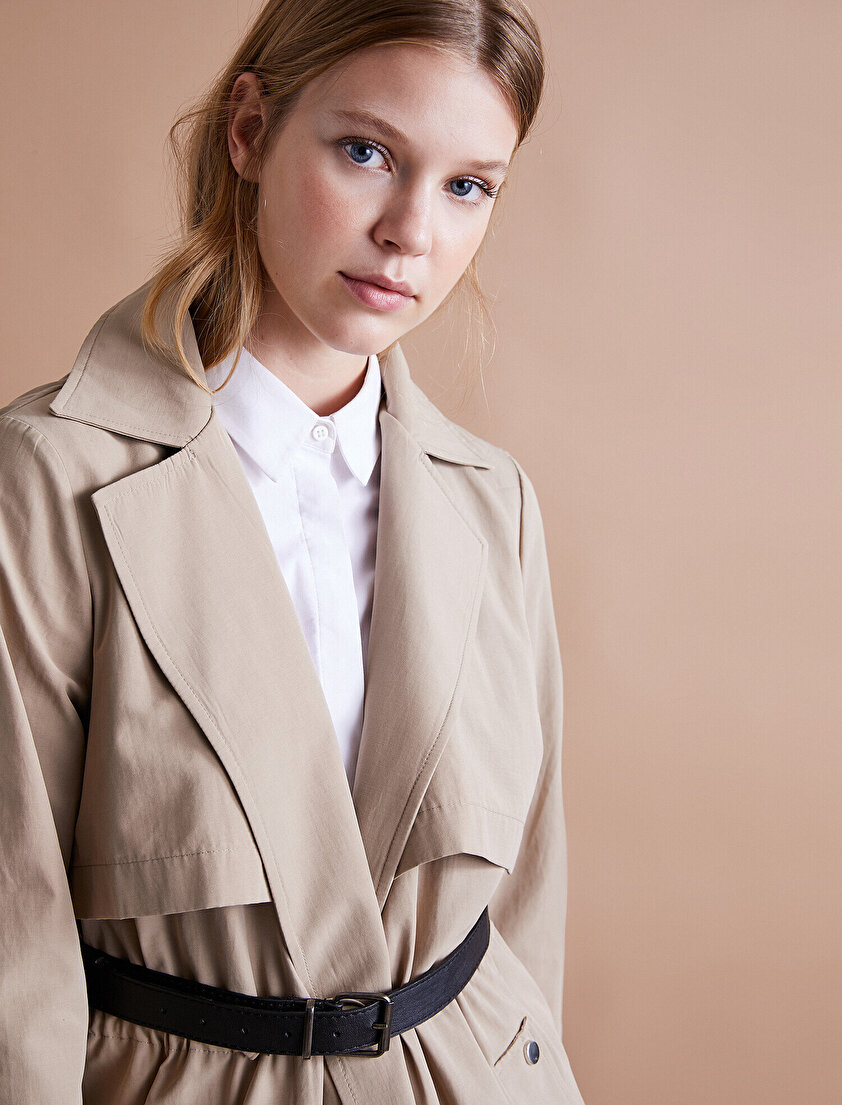 Beli Bağlamalı Trençkot