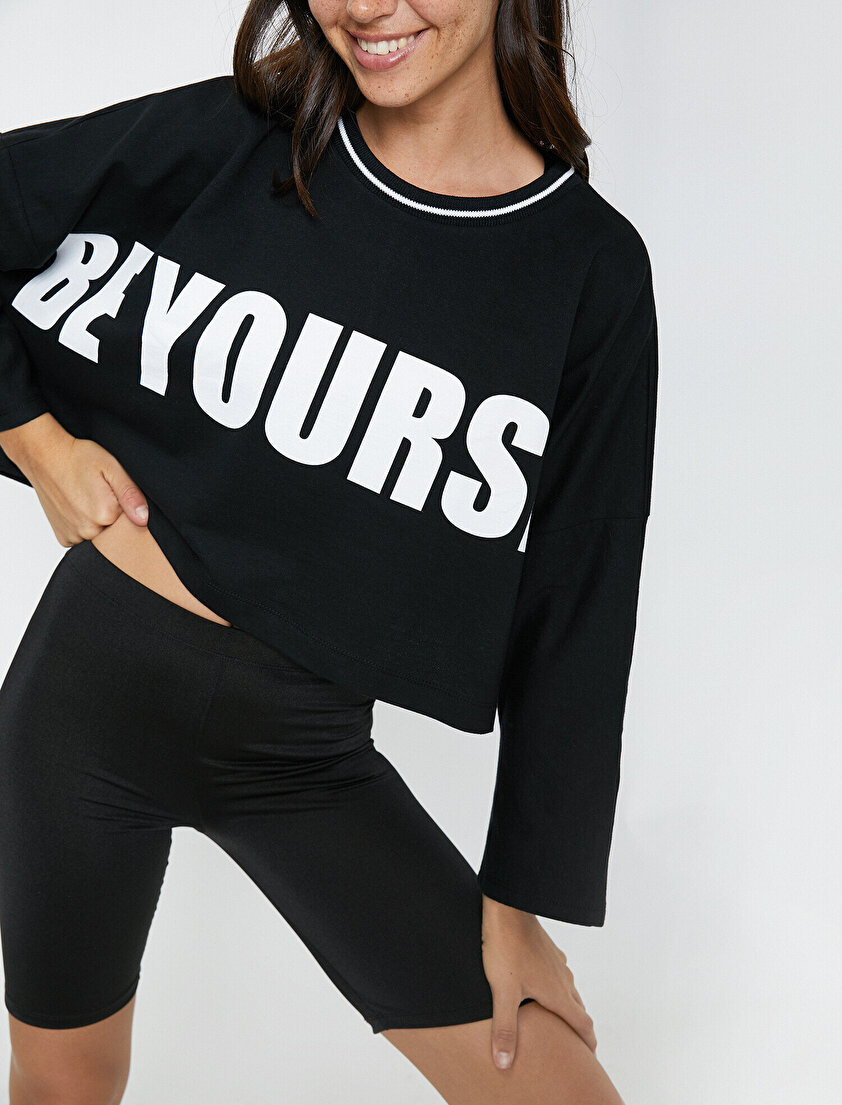 Yazılı Baskılı Sweatshirt