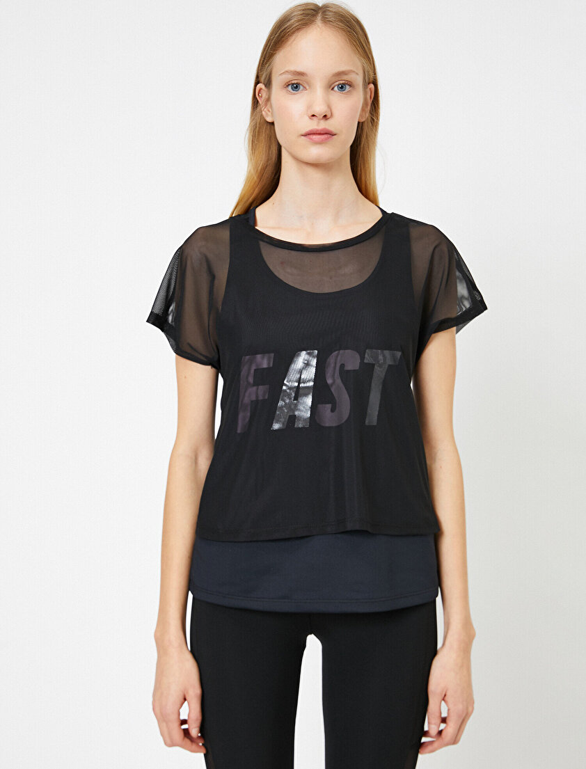 Tül Detaylı T-Shirt