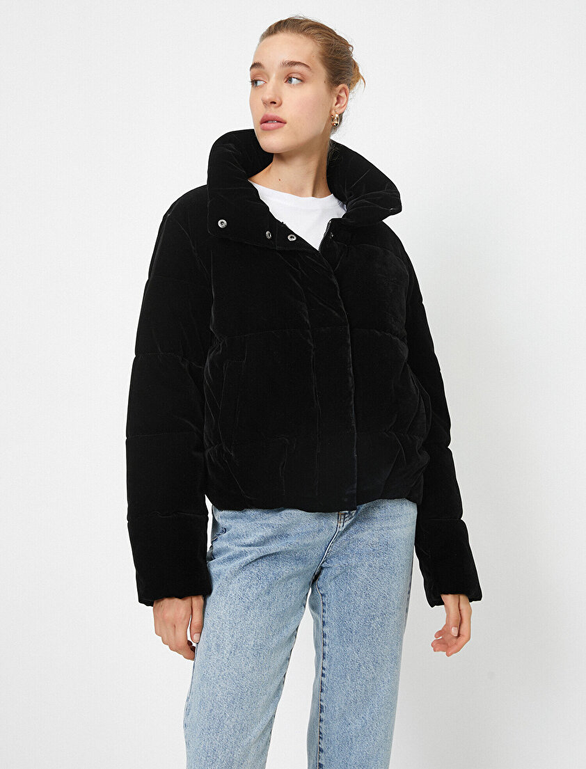 Yüksek Yaka Şişme Mont