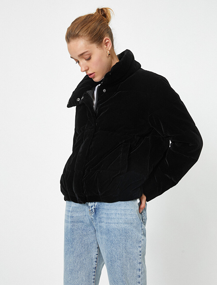 Yüksek Yaka Şişme Mont