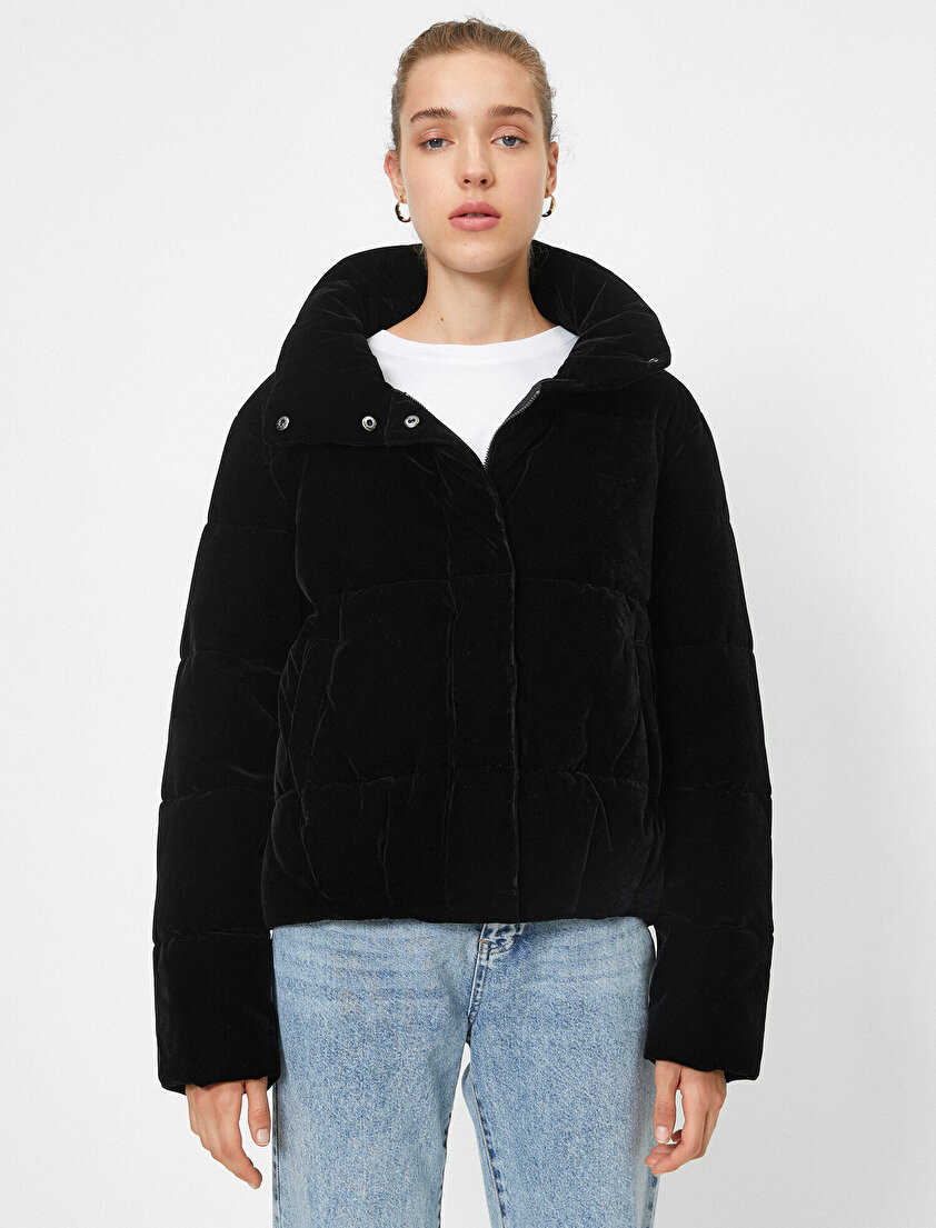 Yüksek Yaka Şişme Mont