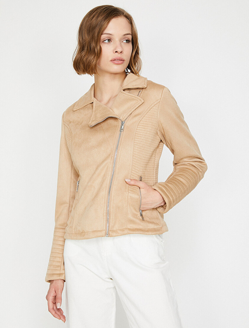 Yakası Kürklü Deri Ceket