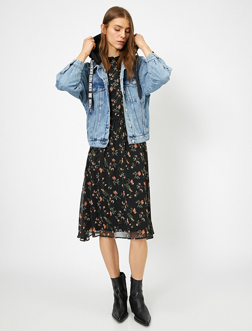 Kapüşonlu Jean Ceket