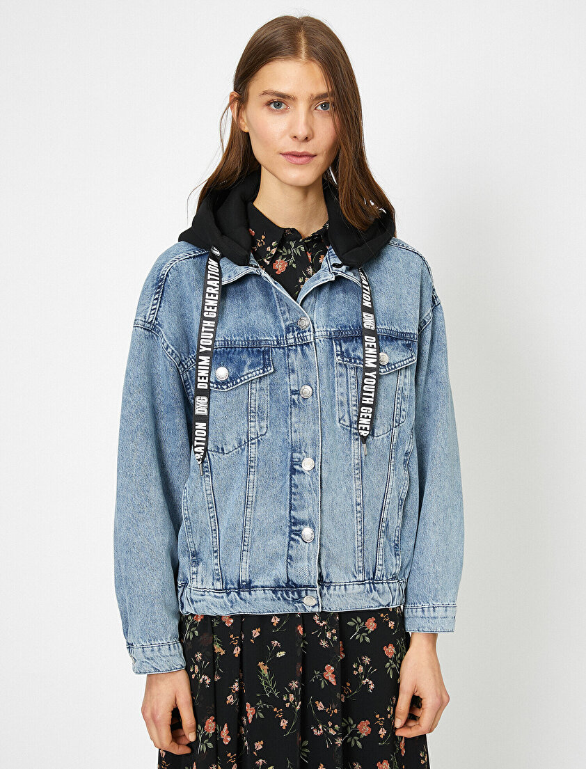 Kapüşonlu Jean Ceket