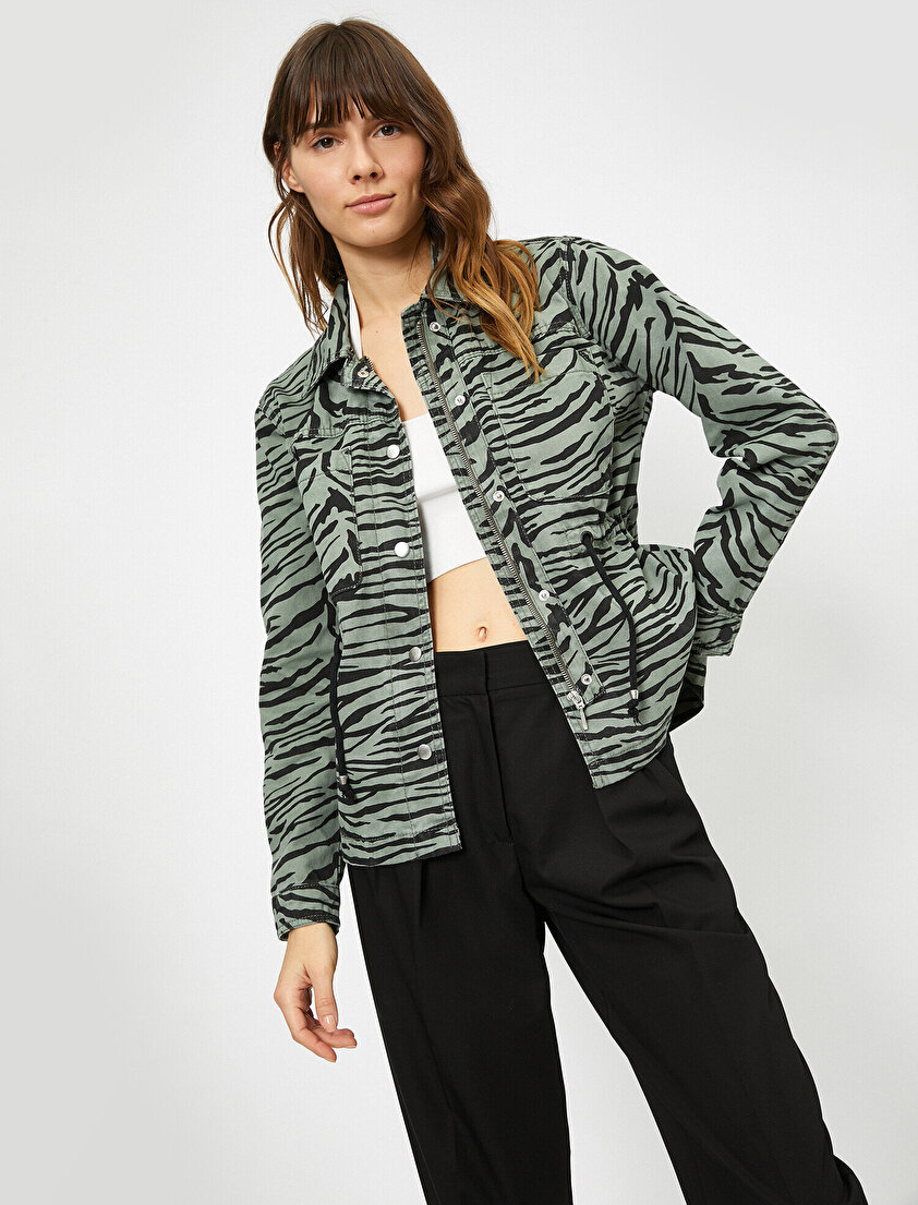 Zebra Desenli Jean Ceket