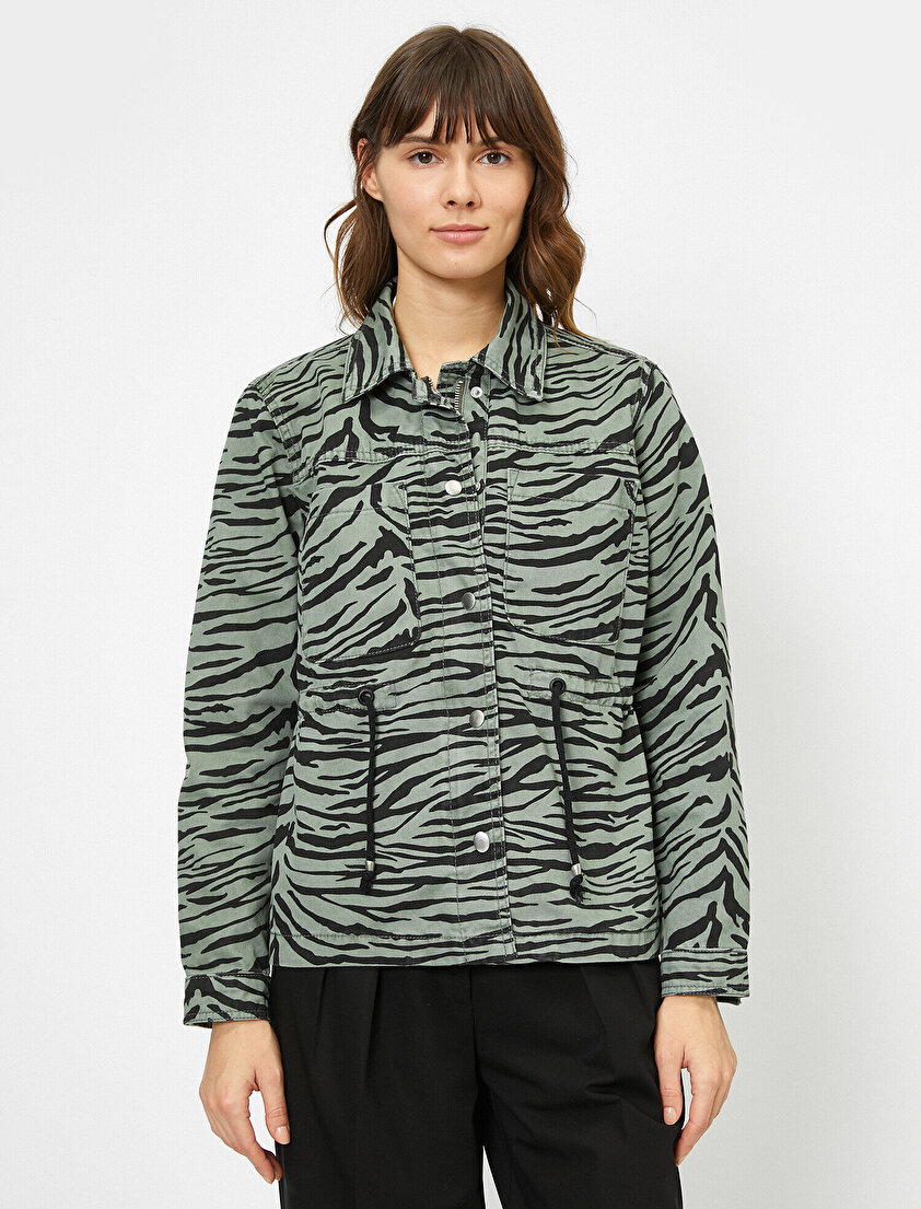 Zebra Desenli Jean Ceket
