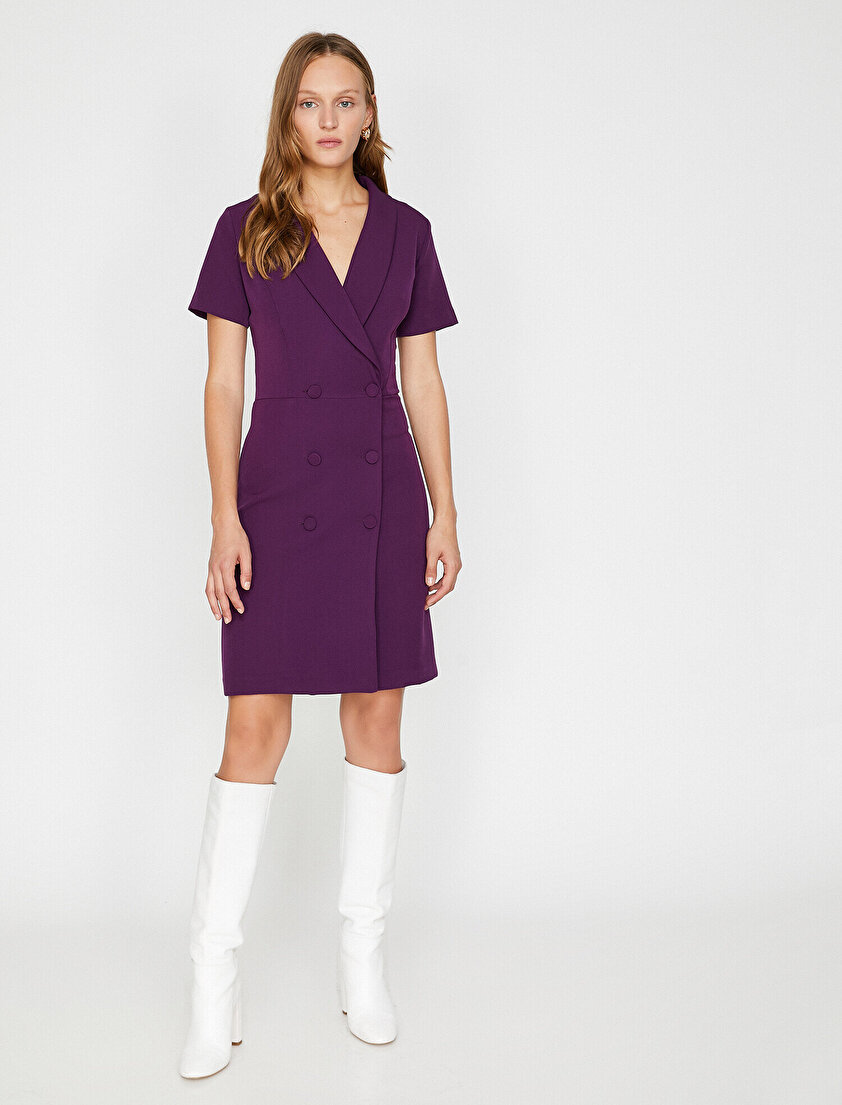 Düğme Detaylı Elbise