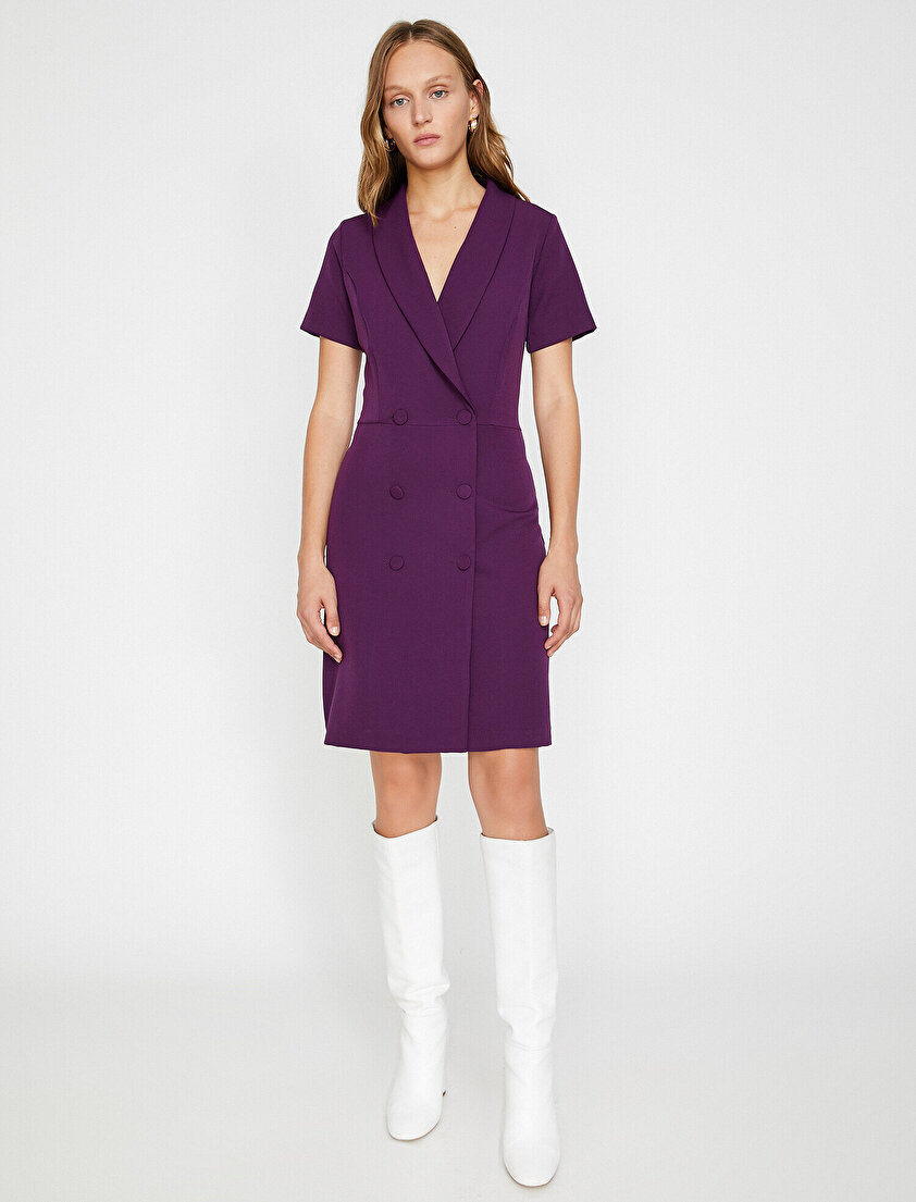 Düğme Detaylı Elbise