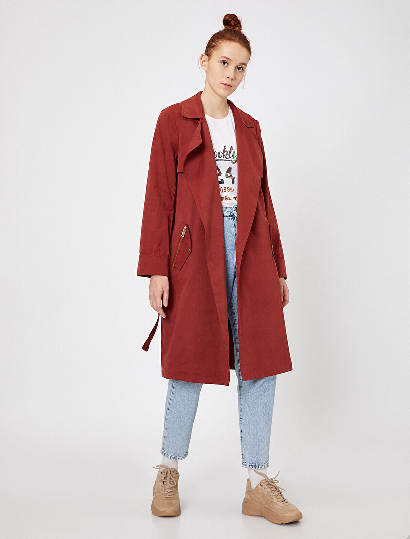 Cep Detaylı Trençkot