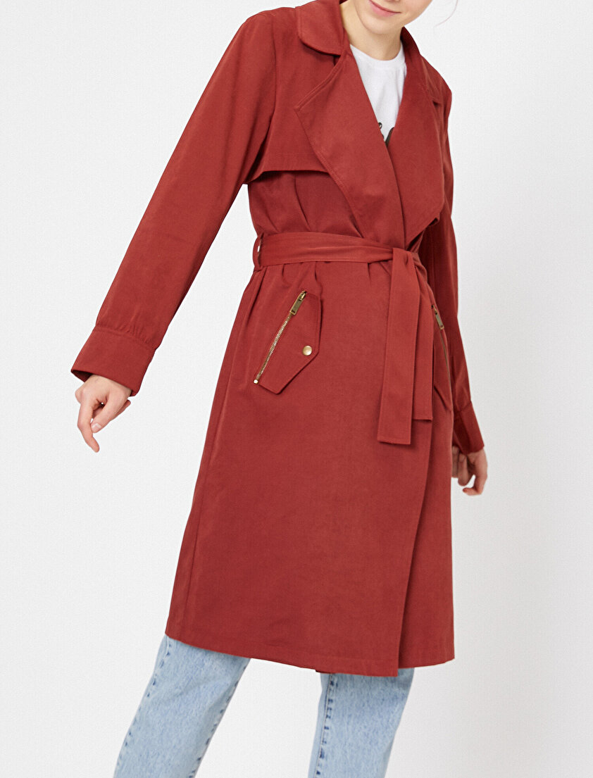 Cep Detaylı Trençkot