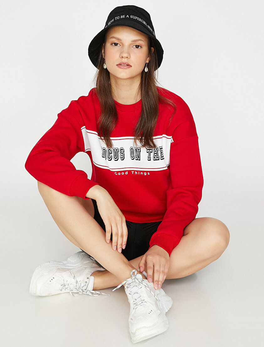 Yazılı Baskılı Sweatshirt