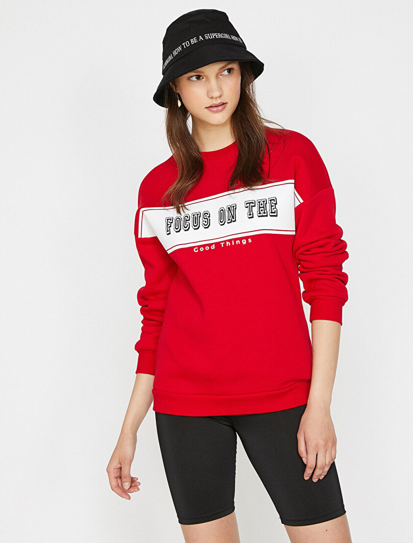 Yazılı Baskılı Sweatshirt