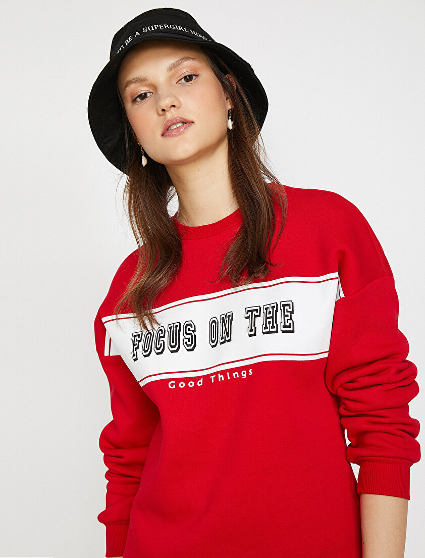 Yazılı Baskılı Sweatshirt