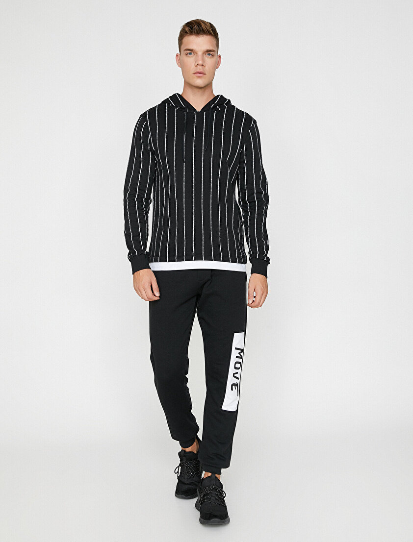 Slogan Baskılı Lastik Paçalı Cepli Jogger Fit Eşofman Altı