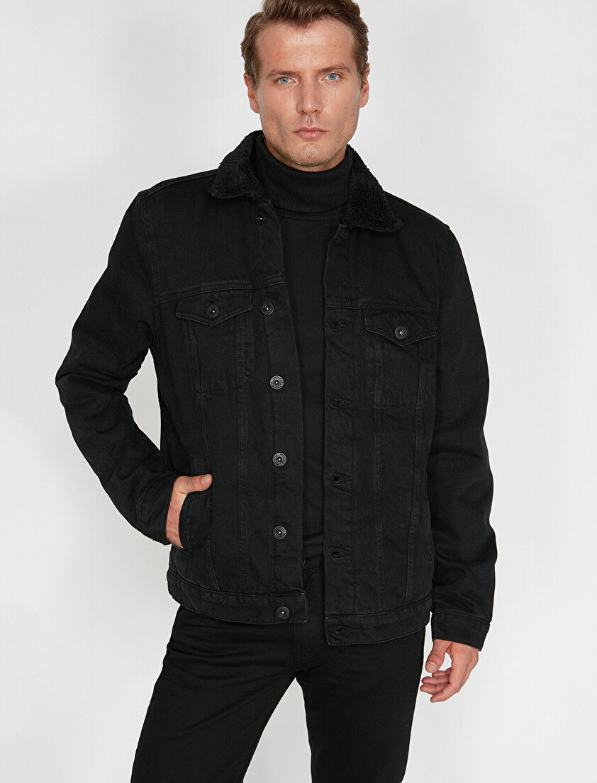 Yakası Suni Kürklü Jean Mont