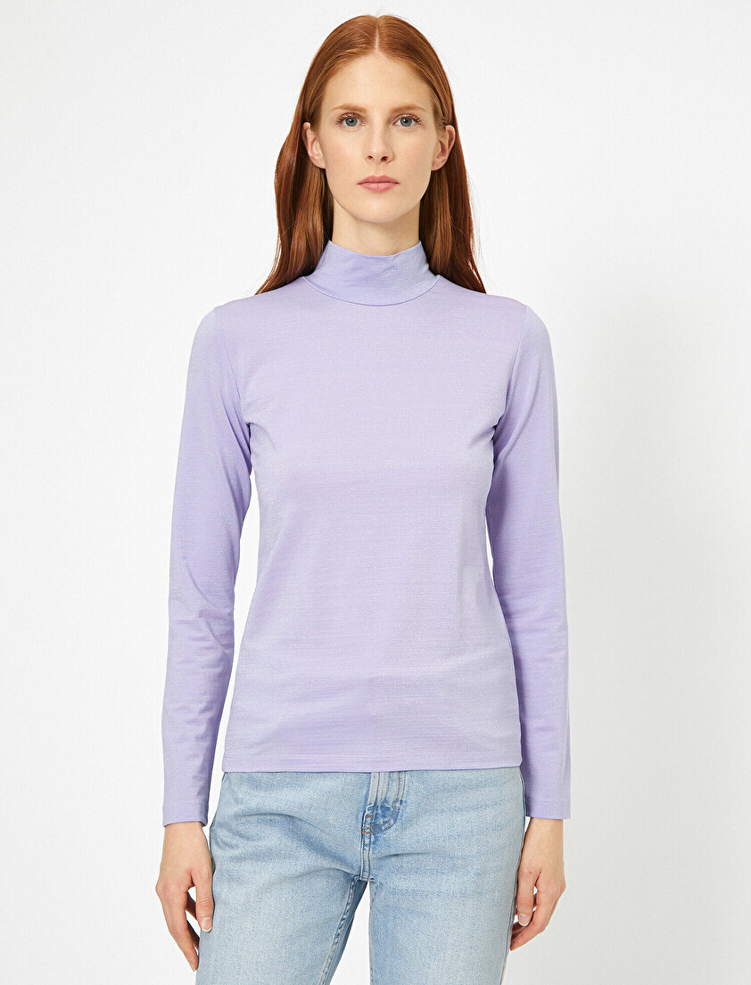 Boğazlı Uzun Kollu Tişört