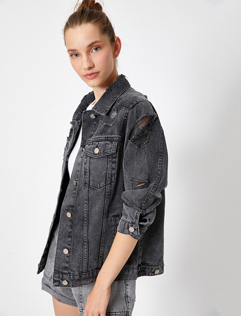 %100 Pamuk Cepli Kot Ceket