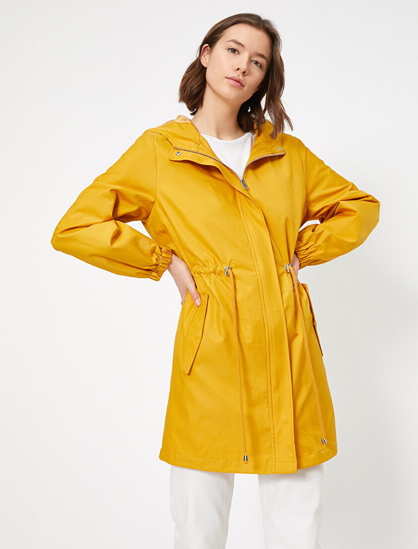 Beli Ayarlanabilir Kapüşonlu Trençkot