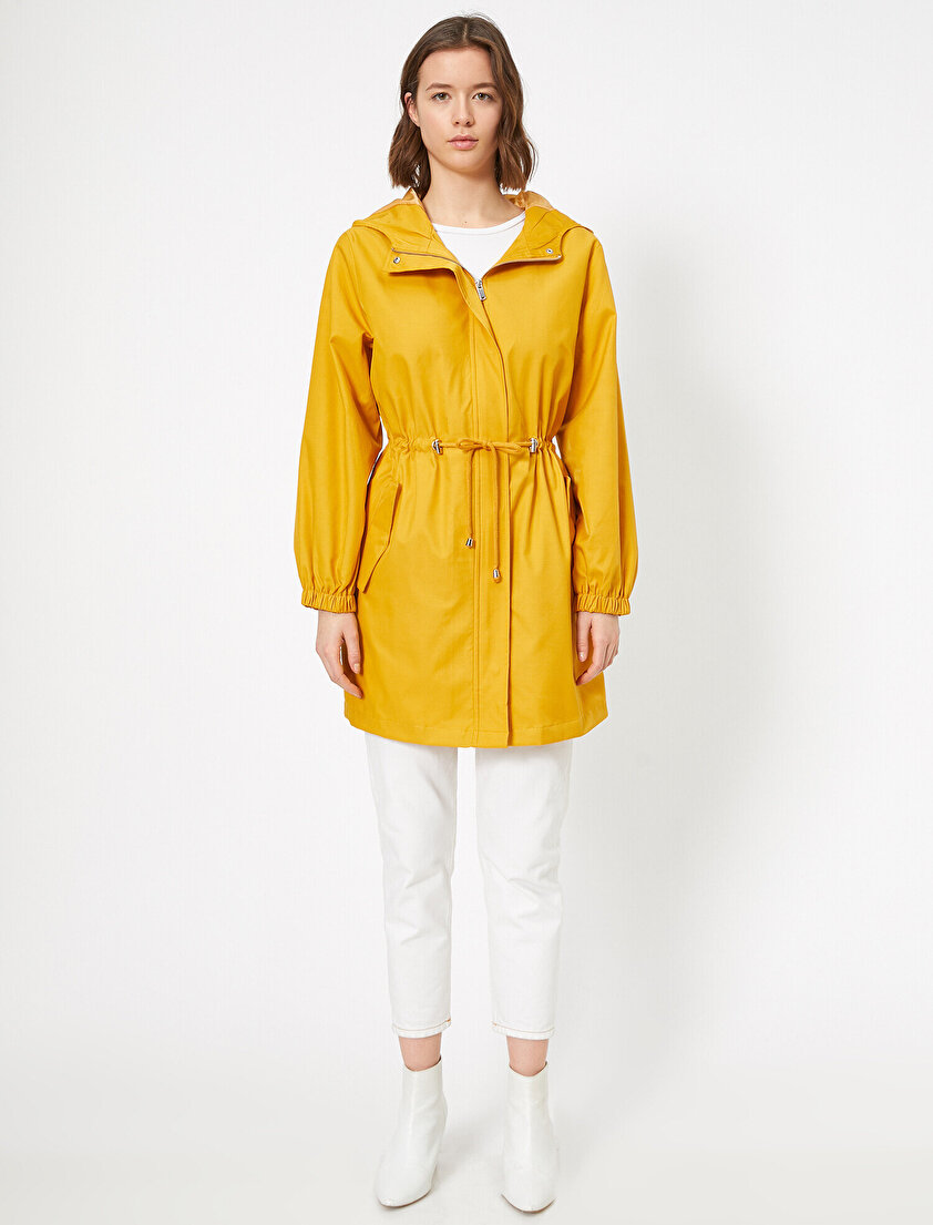 Beli Ayarlanabilir Kapüşonlu Trençkot