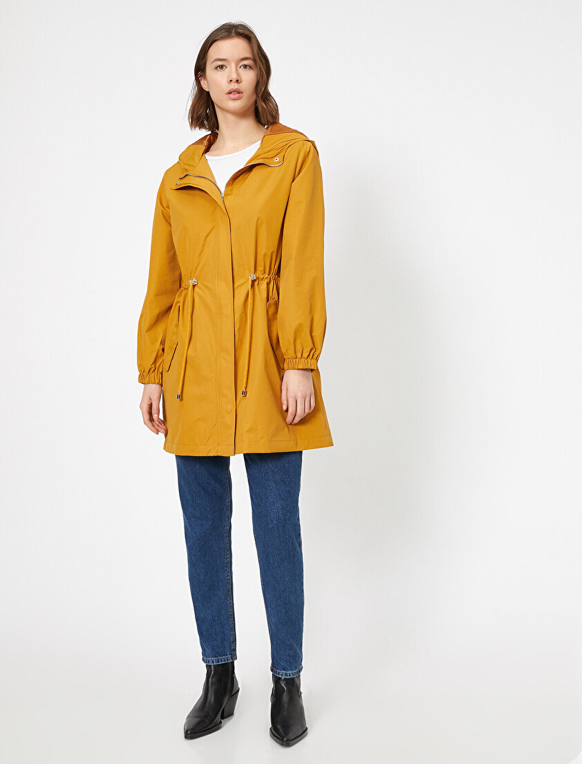 Beli Ayarlanabilir Kapüşonlu Trençkot