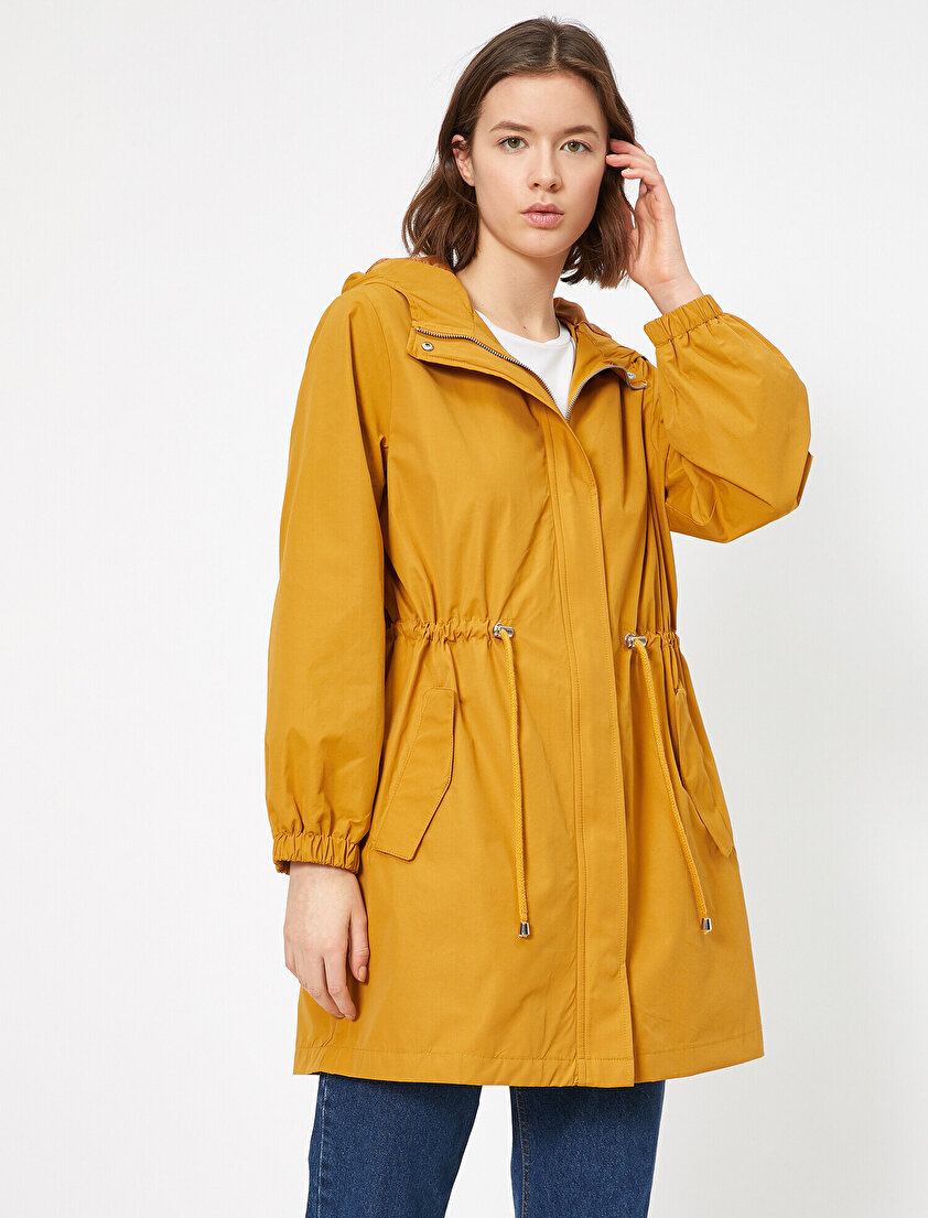 Beli Ayarlanabilir Kapüşonlu Trençkot