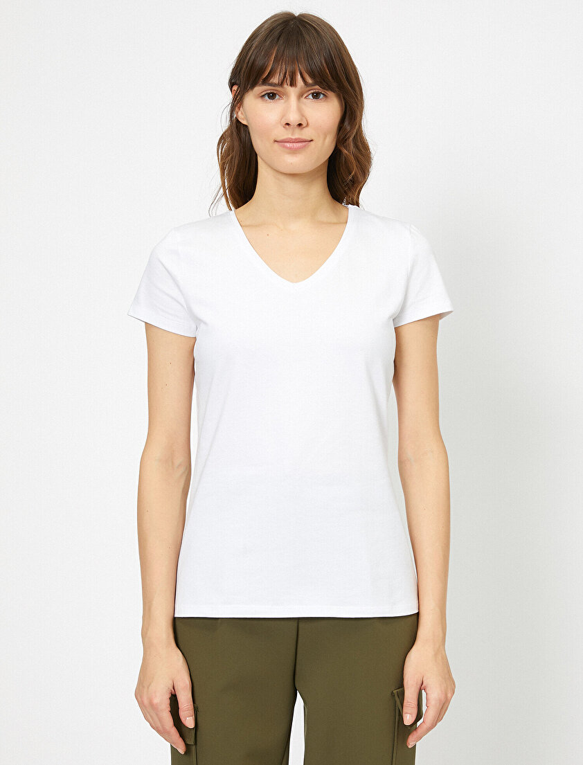 Standart Kesim V Yaka Basic Tişört