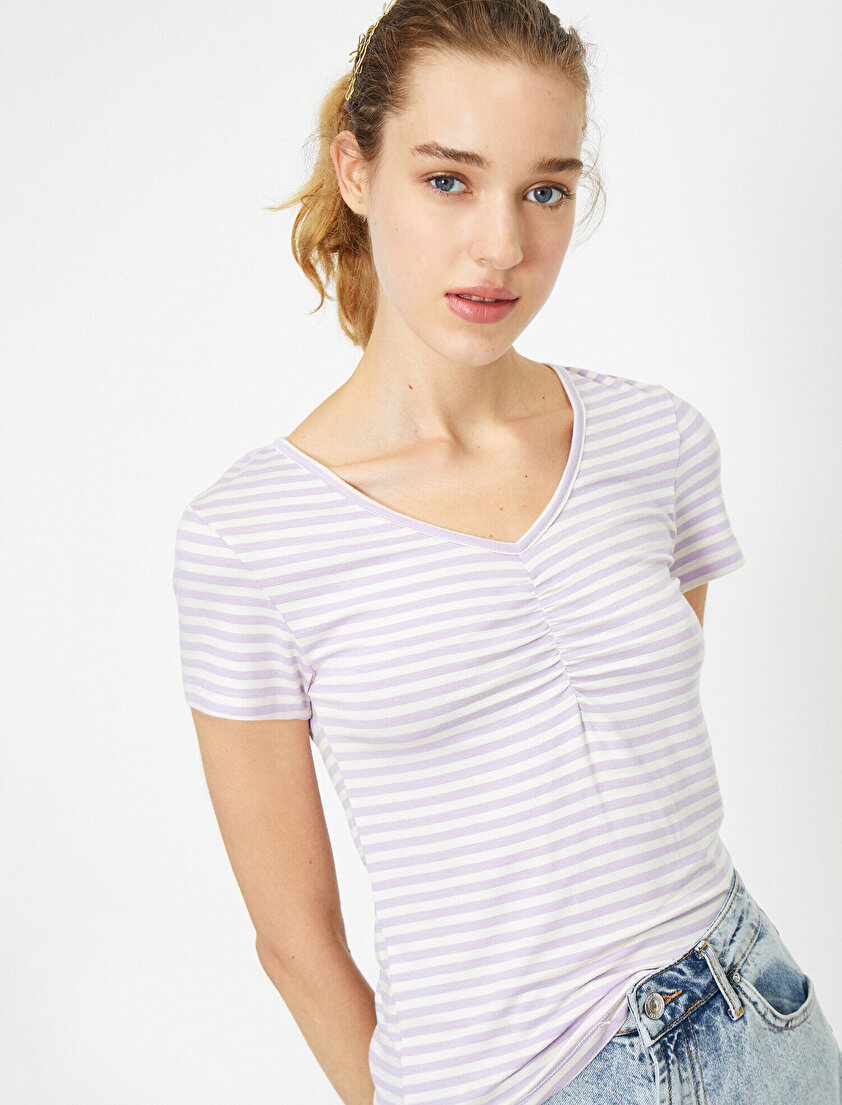 V Yaka Kısa Kollu Antibakteriyel Tişört