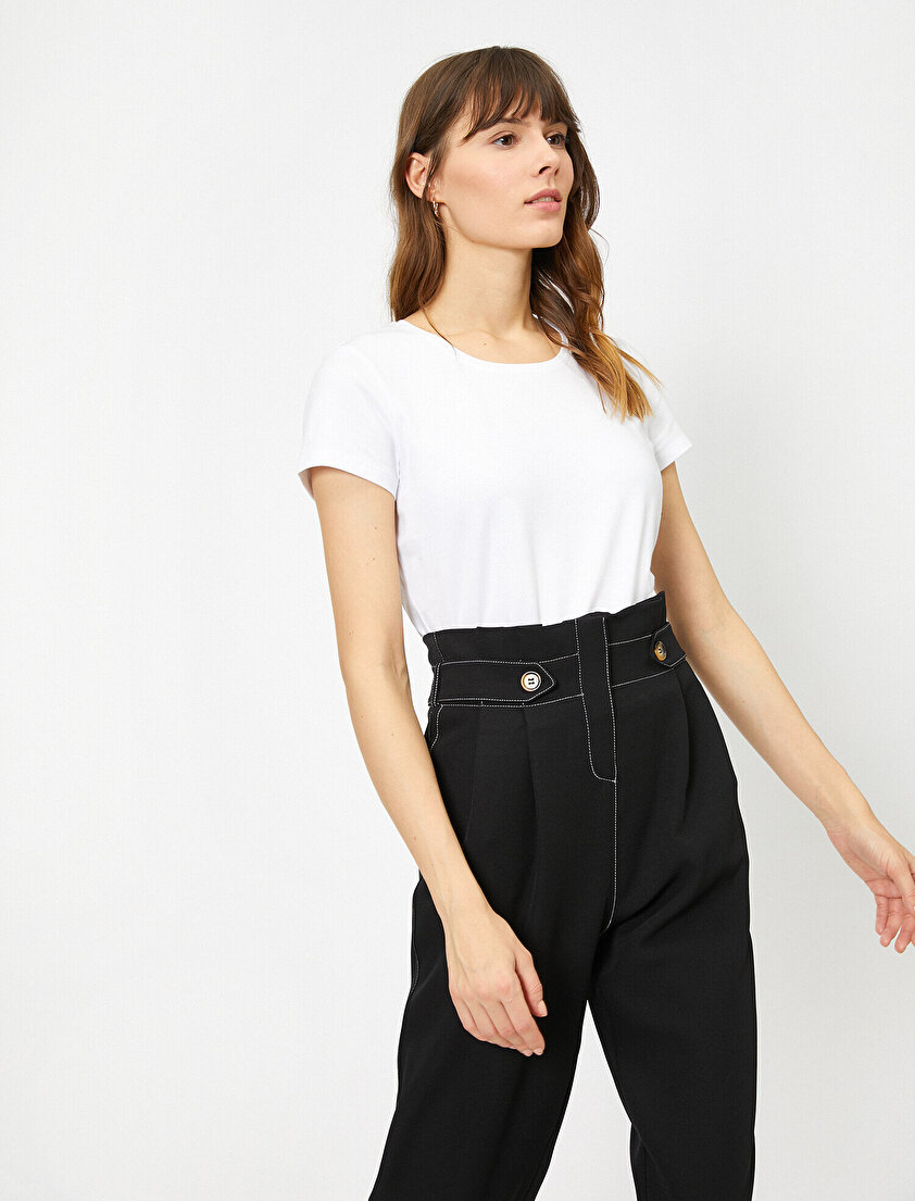 Standart Kalıp Bisiklet Yaka Basic Tişört