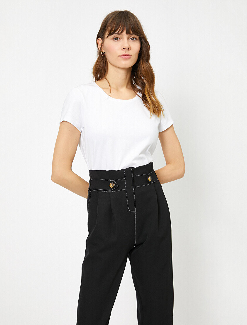 Standart Kalıp Bisiklet Yaka Basic Tişört