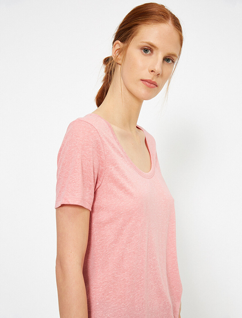 U Yaka Kısa Kollu Basic Tişört